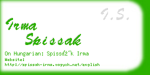 irma spissak business card